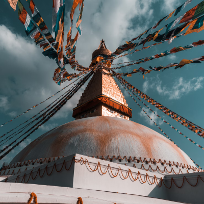 Boudhanath Stupa plaza, Kathmandu